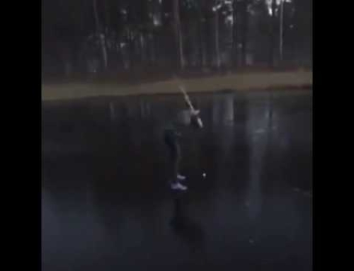 Golf on ice ends as badly as you think it will